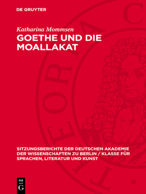 cover image of Goethe und die Moallakat